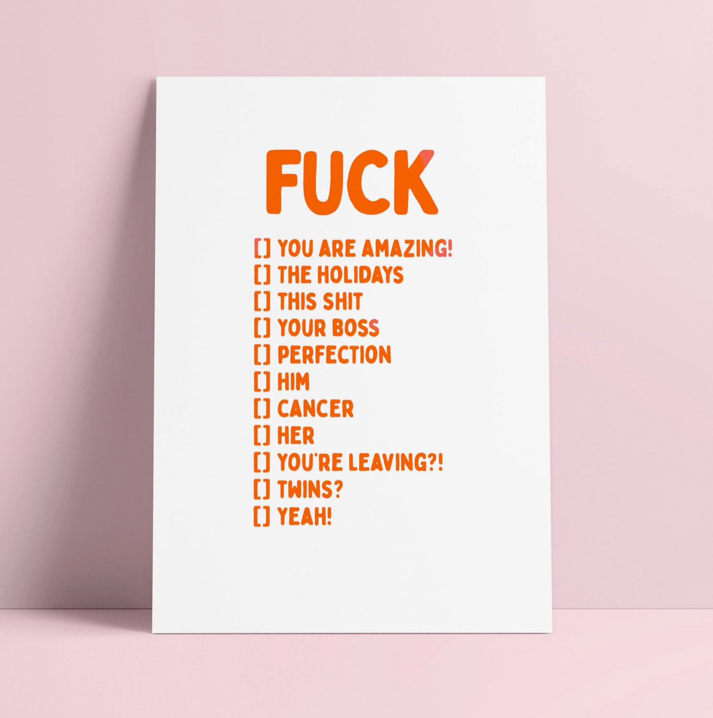 FUCK you are amazing, him, cancer, Fêtes Riso, carte