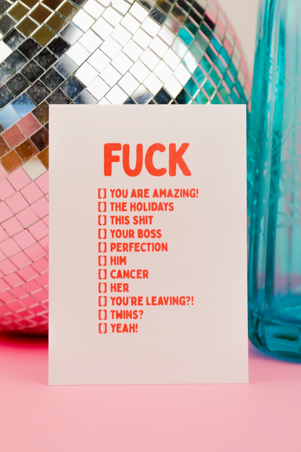 FUCK you are amazing, him, cancer, Fêtes Riso, carte