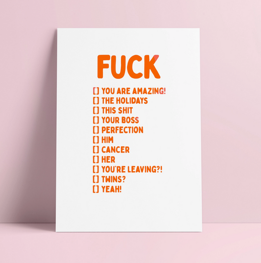 FUCK you are amazing, him, cancer, Fêtes Riso, carte