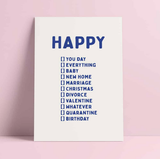 Joyeux anniversaire quelle que soit la carte postale Risograph